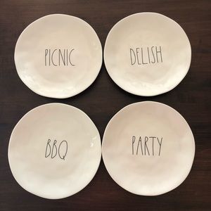 Rae Dunn 12 plates/bowls  PARTY BBQ DELISH PICNIC